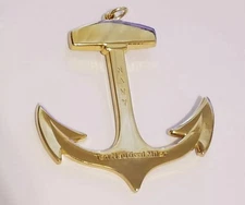 USN Navy CPO Chief Boat Ship Anchor 10 Nautical Miler Challenge Coin Pendant Big