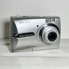 Olympus FE-130 Silver Digital Camera Tested Compact Model Great Condition