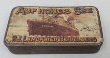 Zigaretten Blech Dose AUF HOHER SEE  Dampfer Schiff BREMEN Landfried Heidelberg