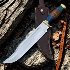 Hand Forged Crocodile Dundee Hunting Survival Bowie Knife High Polish + Sheath