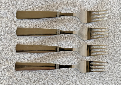 (4) Gense RANKA-ROYAL Forks Sweden 18-8 Stainless Dinner Fork Lot ~ 7 1/4 