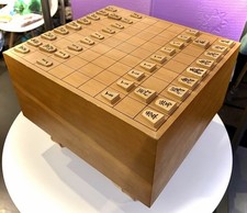 Vintage Japanese Shogi Board with Legs 41 Wooden Pieces Complete Set 11kg