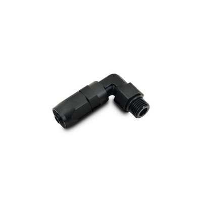 Vibrant 24905; Tight Radius Forged Hose End Black -08AN to -08 ORB Male 90 deg