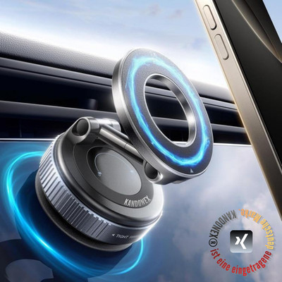 KANDONEX Magnet-Vakuum Handyhalterung Auto 360° drehbar, faltbar, stabil