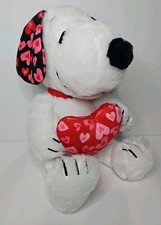 Sitting Snoopy with Heart Plush And Heart Print Ears 12 Inch Valentine