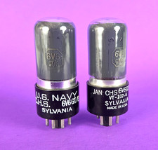 SYLVANIA CHS 6V6GT/G 6V6 VACUUM TUBES PAIR TESTED STRONG