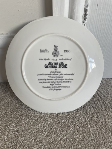Royal Doulton 1990 Collectors Plate "The General Store". Limited Edition - Picture 3 of 3