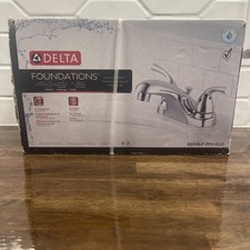 NEW Delta B2511LF-PPU-ECO Foundations 4" Centerset 2-Handle Bathroom Faucet