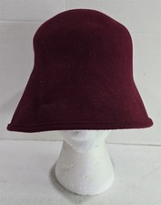 Vintage Red Burgundy 100 Wool Felted Womens Fashion Hat Made in USA