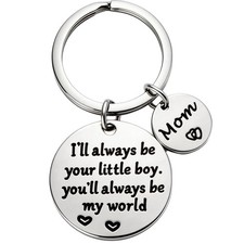 Gift for Mom Engraved Keychain From Son I Will Always Be Jewelry Accessory Silve