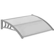 Outsunny 1m Curved Door Canopy - Clear Sheet & Grey Bracket - B70-051V01