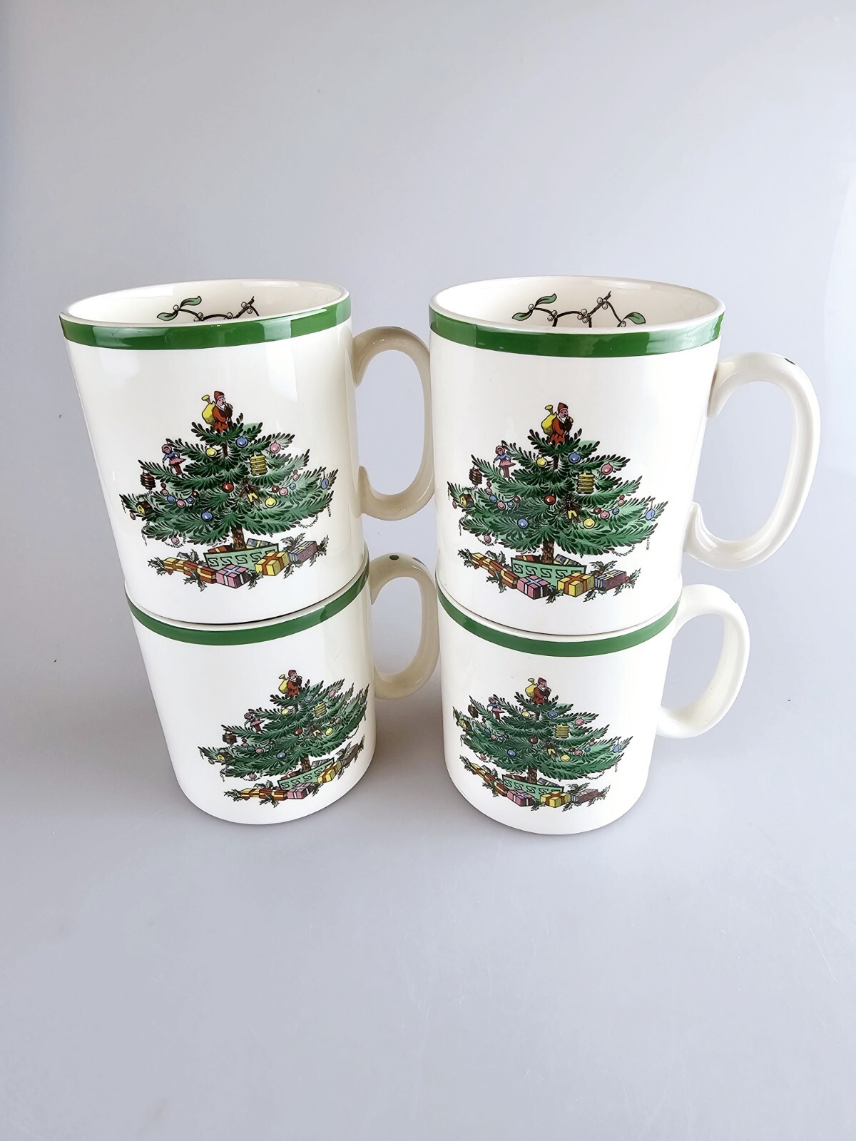 Spode Christmas Tree Coffee Mugs. Made in England. Set of 4. As Is eBay
