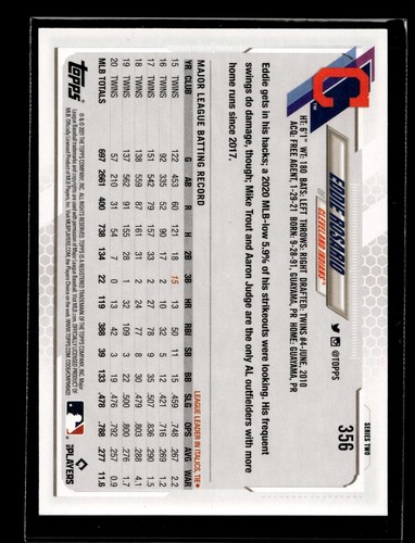 Topps #356 2021 Eddie Rosario (casi nuevo+)(bas) - Imagen 2 de 2