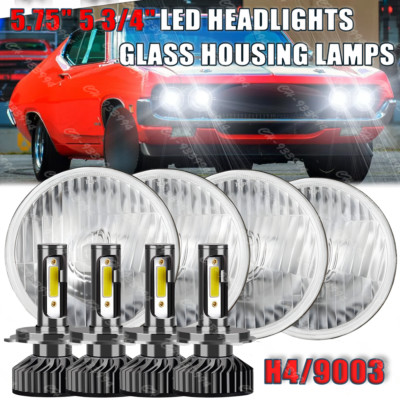 4pcs 5.75'' 5-3/4 inch LED Headlights Hi/Lo Beam for Ford Thunderbird Torino H4