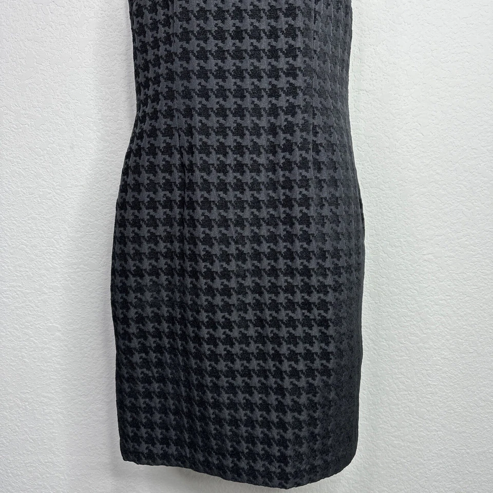 Albert Nipon Dress Womens Size 12 Black Sleeveless Textured Houndstooth Business - Image 4 of 4