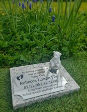 Personalised Solid Granite Memorial Grave Marker Plaque Stone Baby Boy Girl