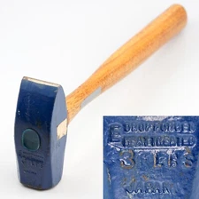 EASCO Drop Forged Heat Treated BLACKSMITH'S Hammer 3lbs Cross Peen Head, Japan