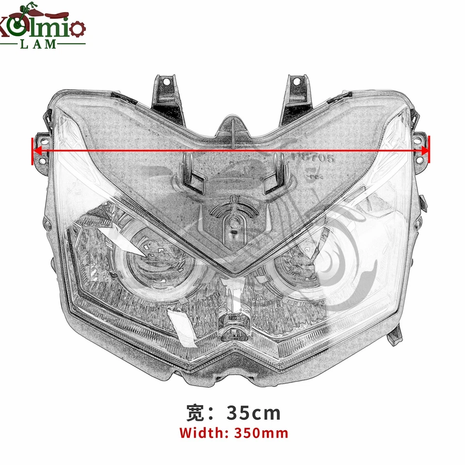 Fit for KAWASAKI Z1000 2010-2013 2011 HID Projector Demon Angel Eye Headlight Foto 2 de 4