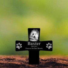 Pet Outdoor Grave Marker Cross, Pet Plaque Stake for The Garden, Pet Grave Stake