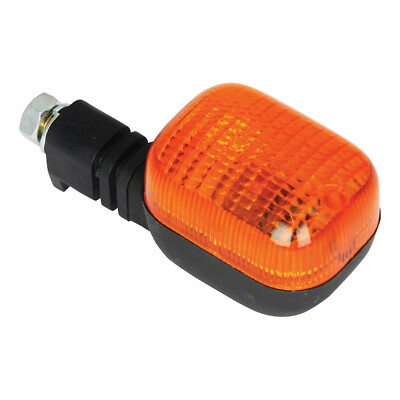 UNIVERSAL FLEXI STIEL MOTORRADBLINKER MIT SCHWARZEM KÖRPER & GELBER LINSE 12V 10W