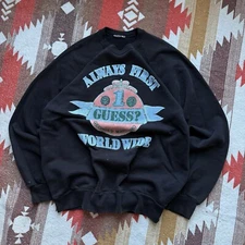 Vintage 80s Guess Always First Graphic Print Sweatshirt, No Tag, 22x27.5 (L)