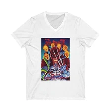 Men's V-Neck T-Shirt Faust, Vigil (Occult, Witchcraft) Frazetta Fantasy