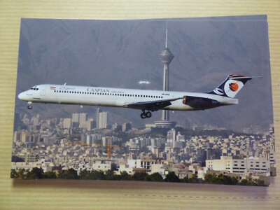CASPIAN AIRLINES MD-83 EP-CPU TEHRAN AIRPORT / POSTCARD
