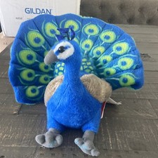 Peacock stuffed animal 12"/30cm soft plush toy Cuddlekins Wild Republic HK7