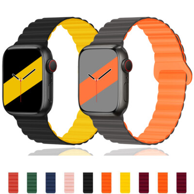 Magnetic Silicone Band Strap for Apple Watch 10 9 8 7 6 SE 42/45/46/49mm Ultra 2