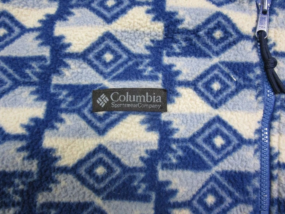 Vintage 90s Columbia Southwest Aztec Fleece Pullover Jacket Womens L Made in USA - Image 3 of 4