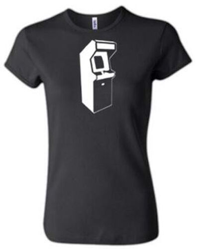 Ladies Arcade Black Baby Doll S - 2XL Vintage Video Game 80's 90's Nerd T Shirt - Picture 1 of 1