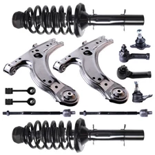Front Struts + Control Arm + Tie Rod + Sway Bar For Volkswagen Beetle Jetta Golf