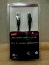 25 ft. CAT 6 Ethernet Cable Black RJ45 ends New in Box