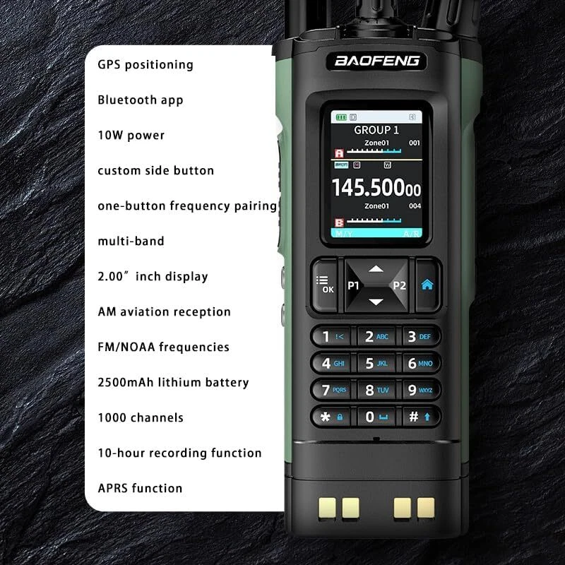 BAOFENG UV-S9 PLUS 10W Vert Double Bande TALKIES-WALKIES VHF UHF Bidirectionnelle Oreillette Micro Item 12679234