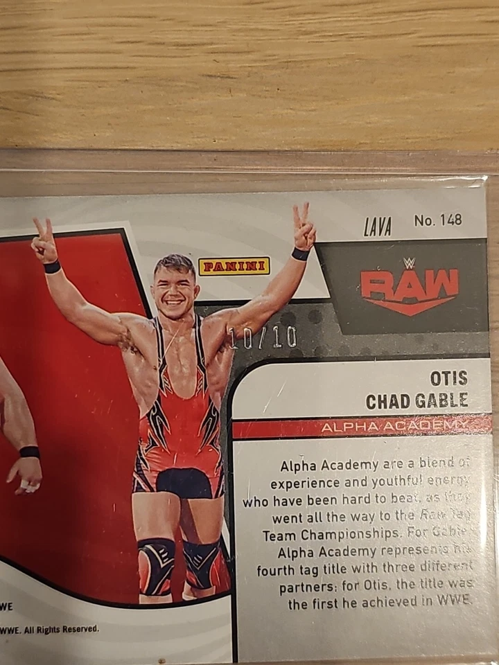 2022 Panini WWE Revolution Alpha Academy LAVA Parallel #148 #/10 Otis Chad Gable - Image 3 of 3