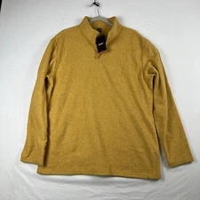 TACVASEN Sweater Men's XL Sports Pullover 1/4 Zip Long Sleeve Fleece Yellow NEW