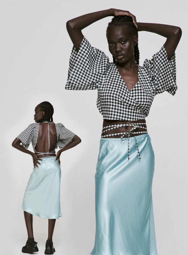 Permanent Vacation Lykke 100% Japanese Cotton Gingham lime mono