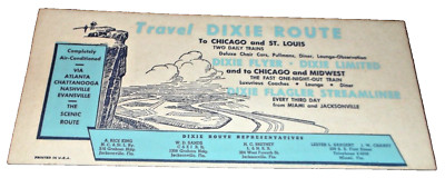 FLORIDA EAST COAST FEC DIXI FLAGLER STREAMLINER PASSENGER TRAIN INK BLOTTER