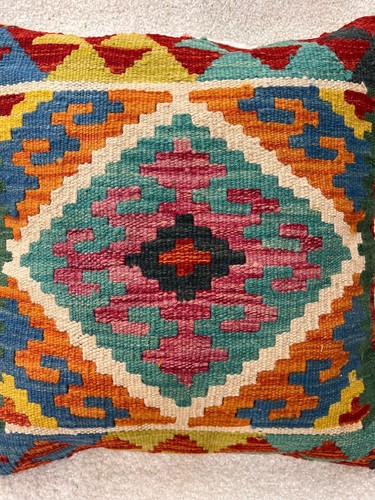 Fundas de cojín Afghan Kilim 100 % lana hechas a mano - multicolor - Imagen 89 de 91