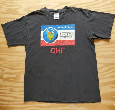 Chi Farouk T Shirt Black Got Silk on Back Size Large 