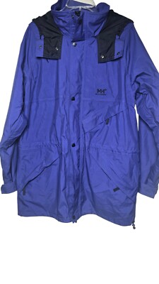 HELLY HANSEN TECH Royal Blue Waterproof Hooded Cinch Waist Jacket Size M