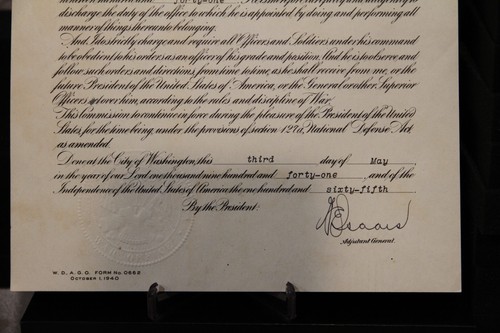 WWII Era U.S. Army Commission Certificate 1941 Lieutenant Colonel - Excellent - Picture 4 of 5