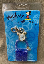 VTG Disney Time Works Mickey Mouse Blue Bead Clip Watch Disney Parks - Sealed