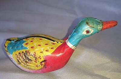 Jouet Ancien En Tôle – Canards Mécaniques Avec Clé – Vintage