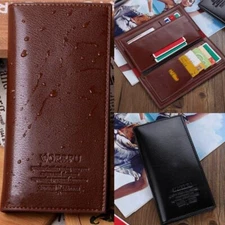 Men's Bifold Leather Credit Card Holder Billfold Wallet Purse Checkbook Clutch