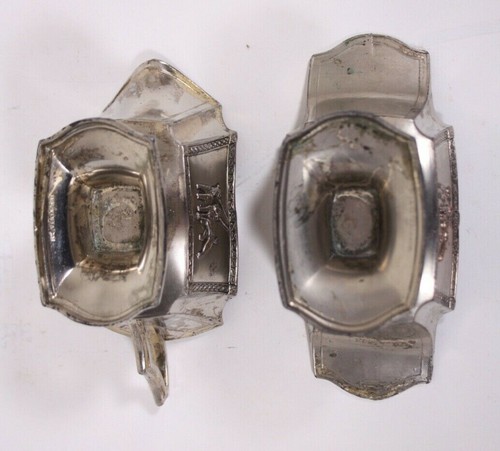 Airedale Bingley Waterside Terner Antique Vtg Worn Silver Plate Cream and Sugar - Picture 11 of 12