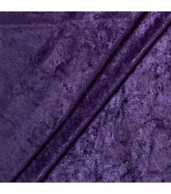 TELA DE POLIÉSTER DE PUNTO DE TERCIOPELO PANNE TRITURADO PÚRPURA ELÁSTICO EN 2 VÍAS 34X56" Foto 2 de 2