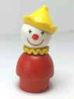 Vintage 70s Fisher Price Little People Wooden Clown Figurine Retro Toy 2 Inch