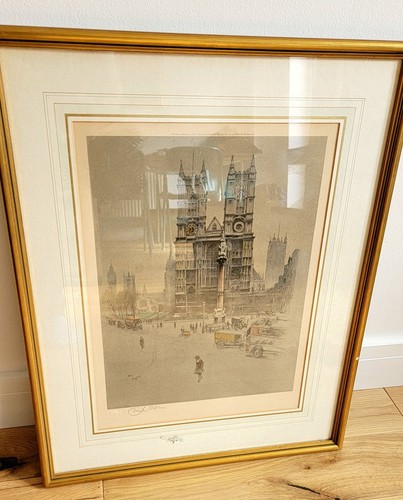 Cecil Aldin Westminster Abbey Original Vintage Print 1924 Signed By Aldin London - Picture 1 of 5