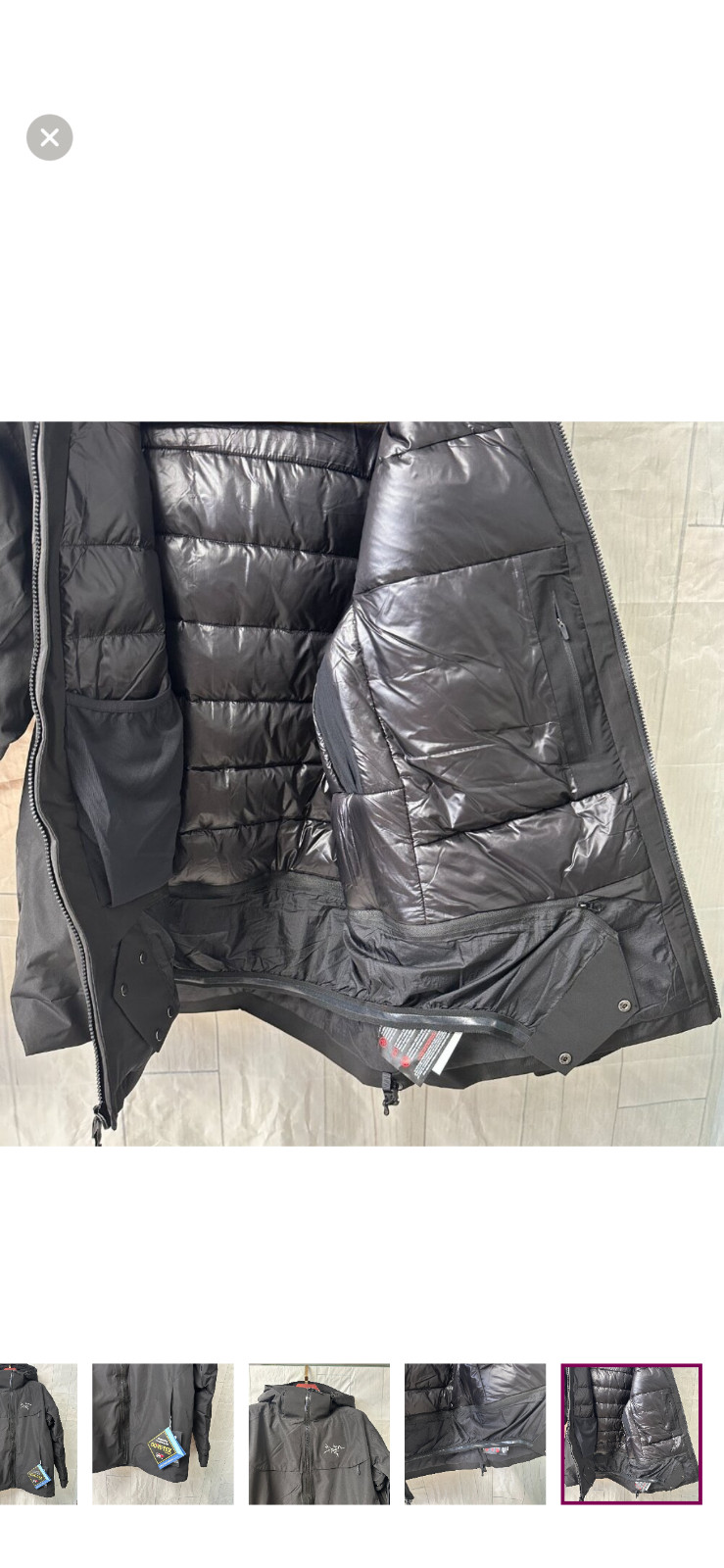 arcteryx ski jacket black XL new thumbnail 5